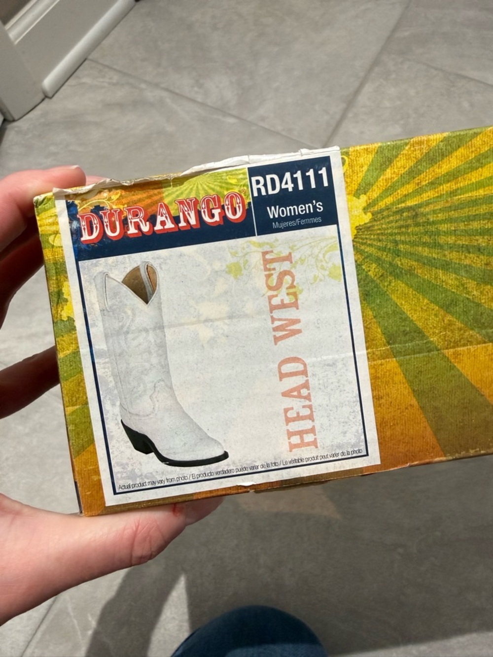 Durango White Leather Western Cowboy Boots for Women-6.5 - Picture 5 of 6